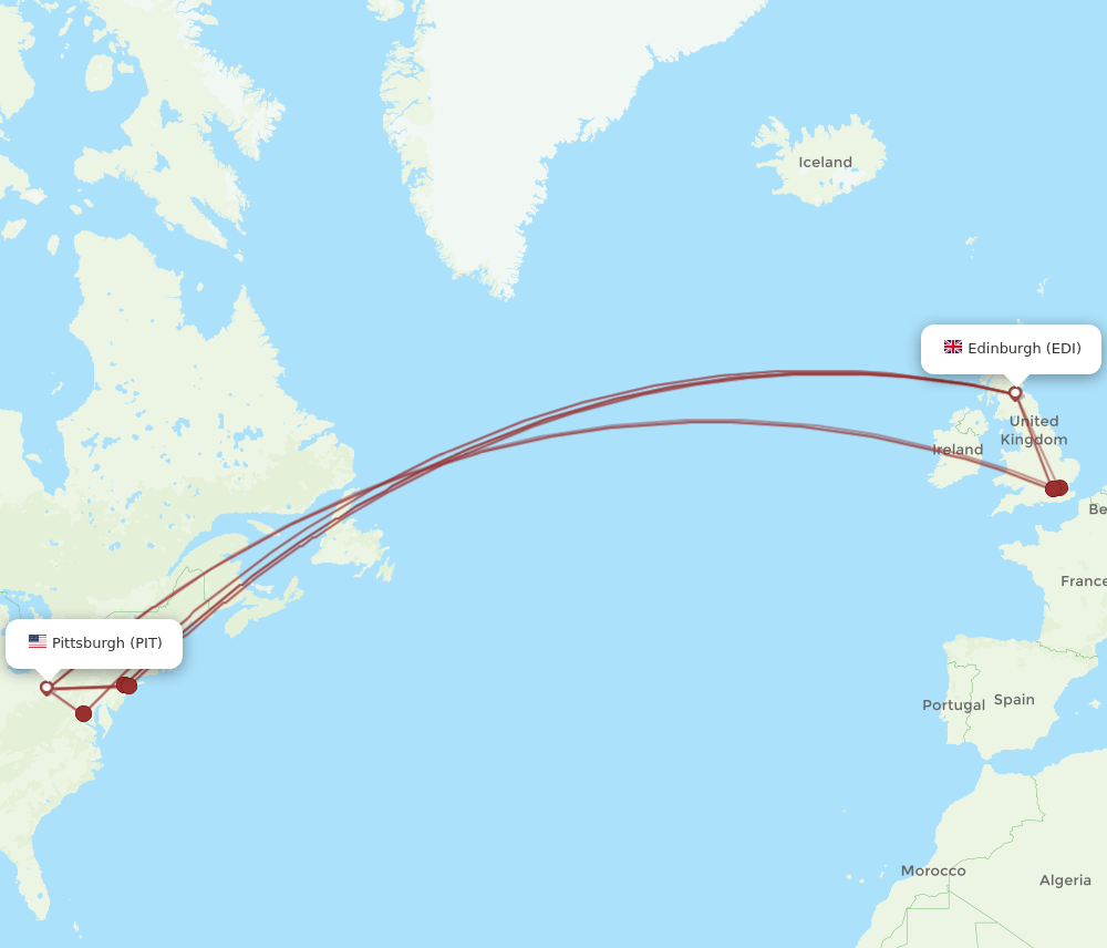 EDI-PIT flight routes