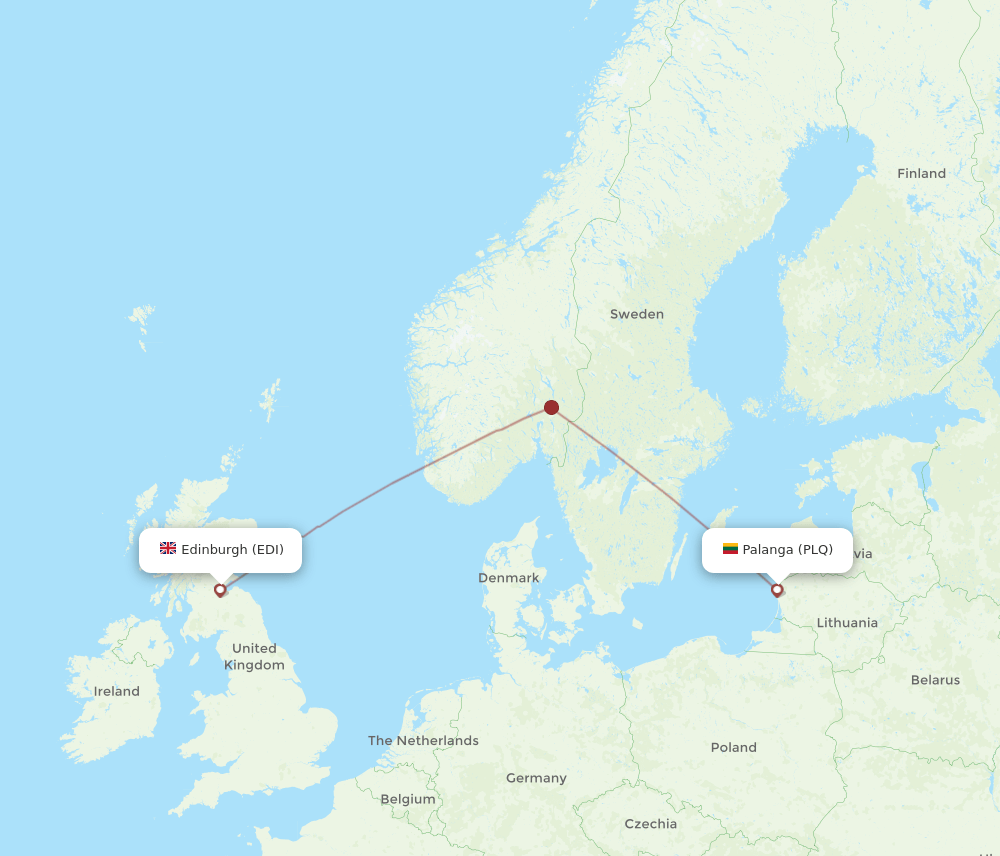 EDI-PLQ flight routes