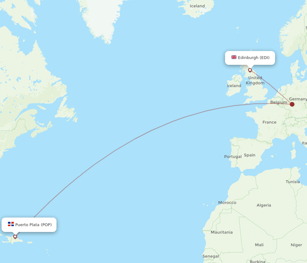 EDI-POP flight routes