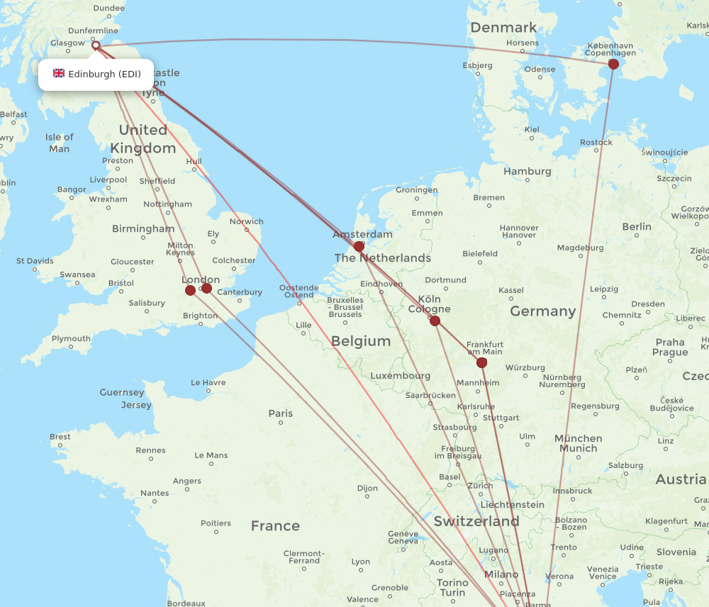 EDI to PSA flights and routes map