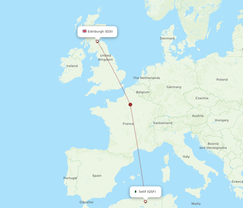 EDI-QSF flight routes