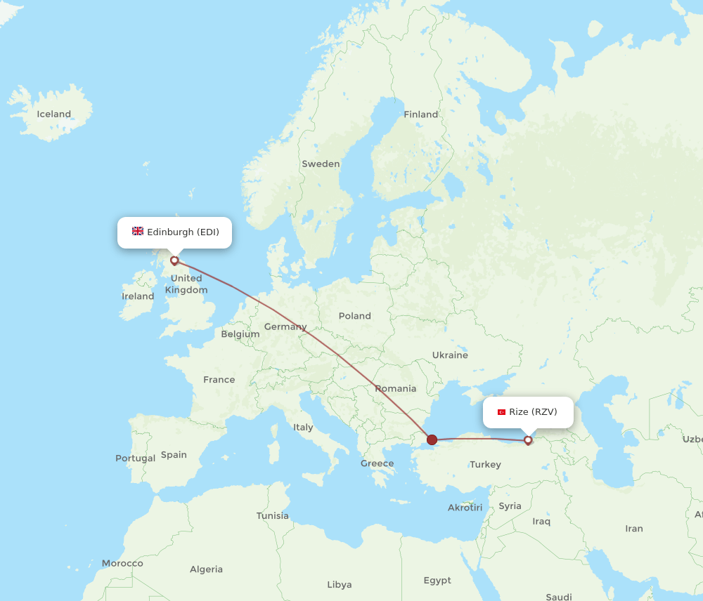 EDI-RZV flight routes