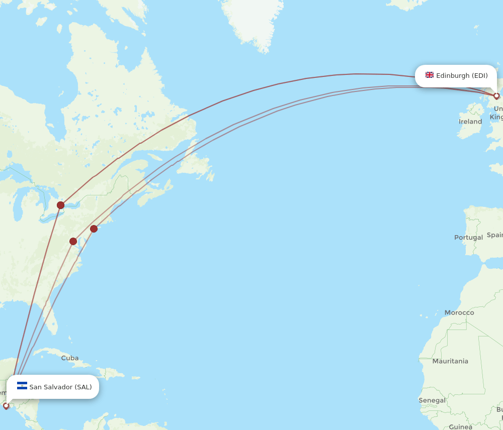EDI-SAL flight routes