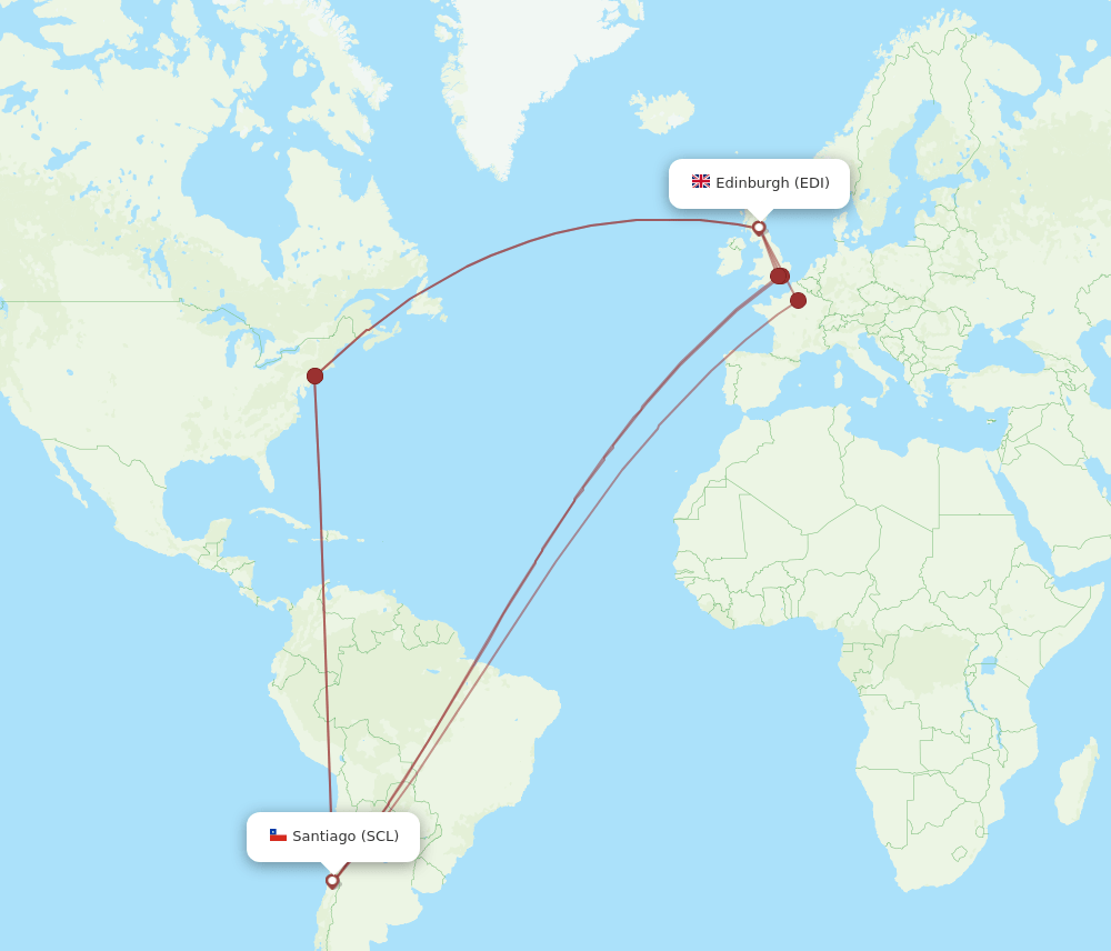 EDI-SCL flight routes