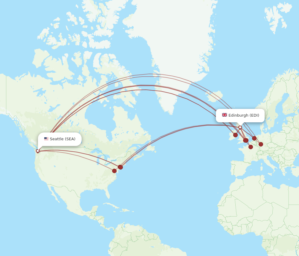 EDI-SEA flight routes