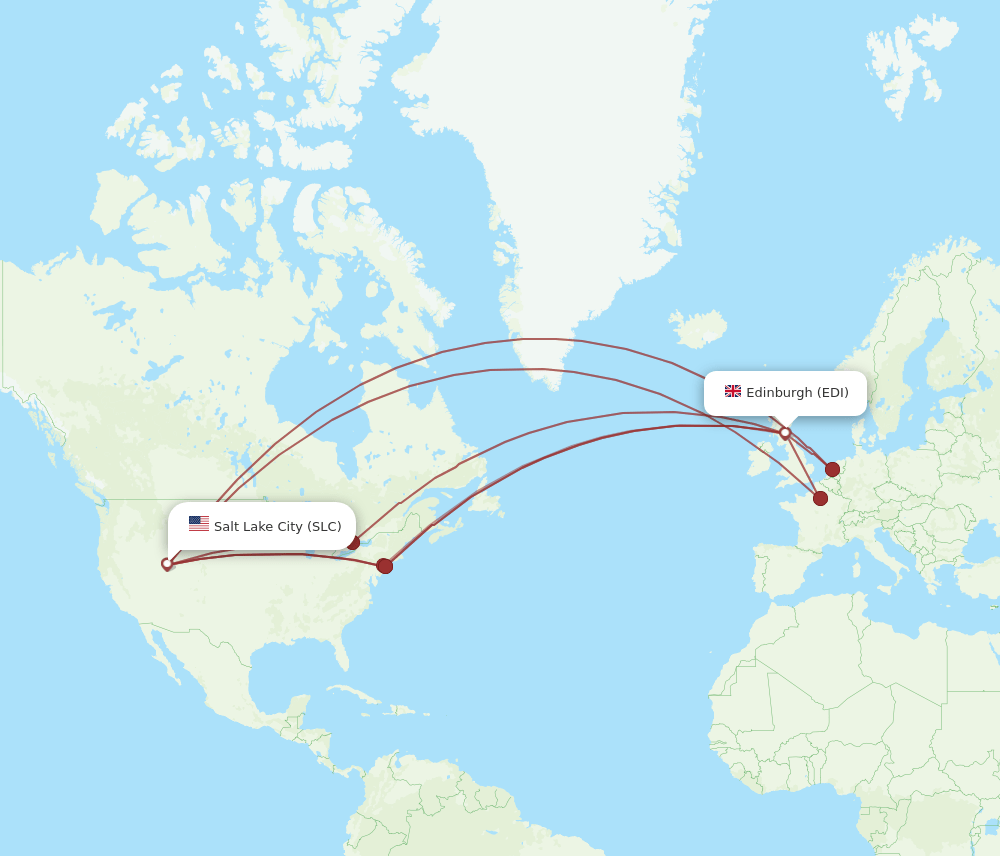 EDI-SLC flight routes