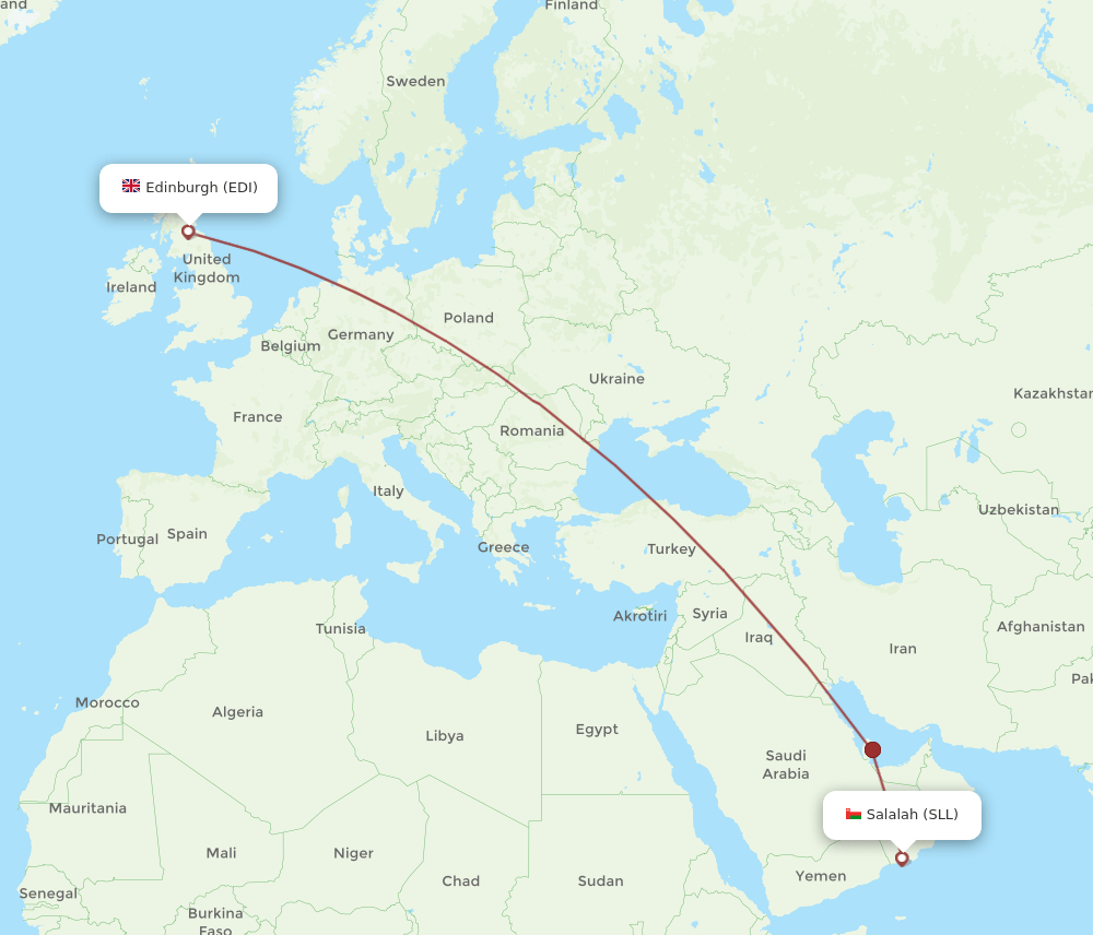 EDI-SLL flight routes