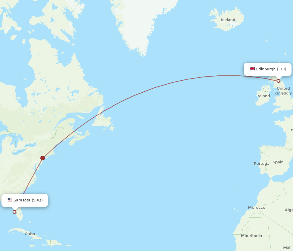 EDI-SRQ flight routes