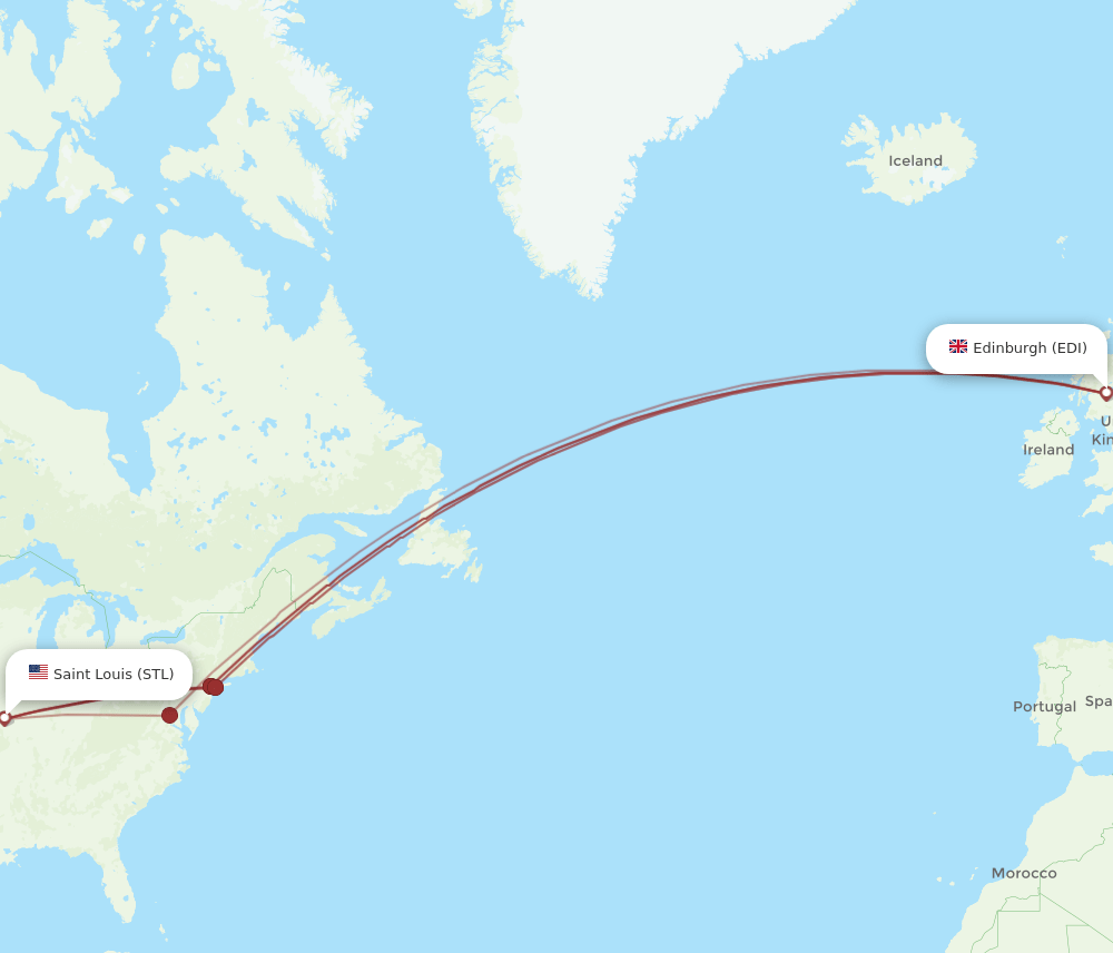 EDI-STL flight routes