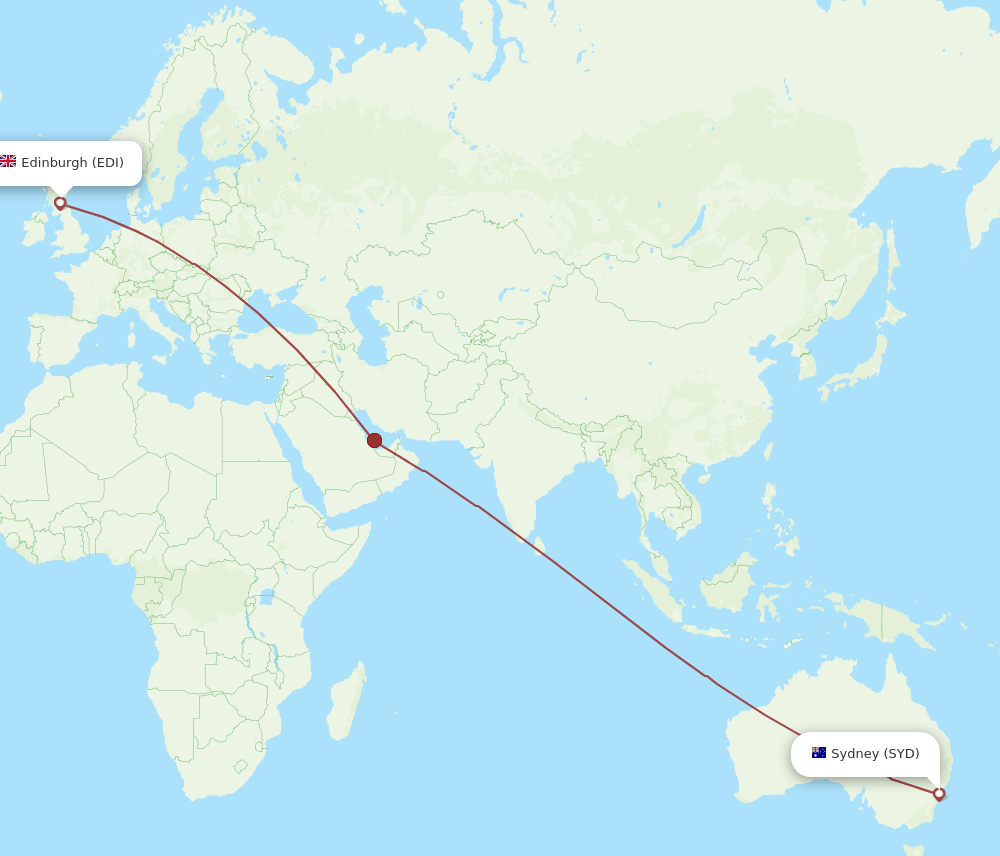 EDI-SYD flight routes