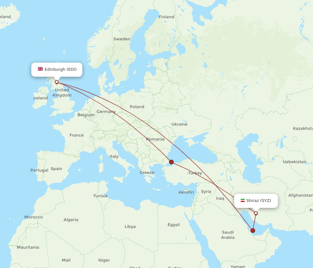 EDI-SYZ flight routes