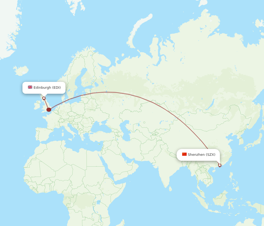 EDI-SZX flight routes