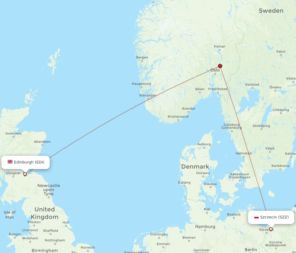 EDI-SZZ flight routes