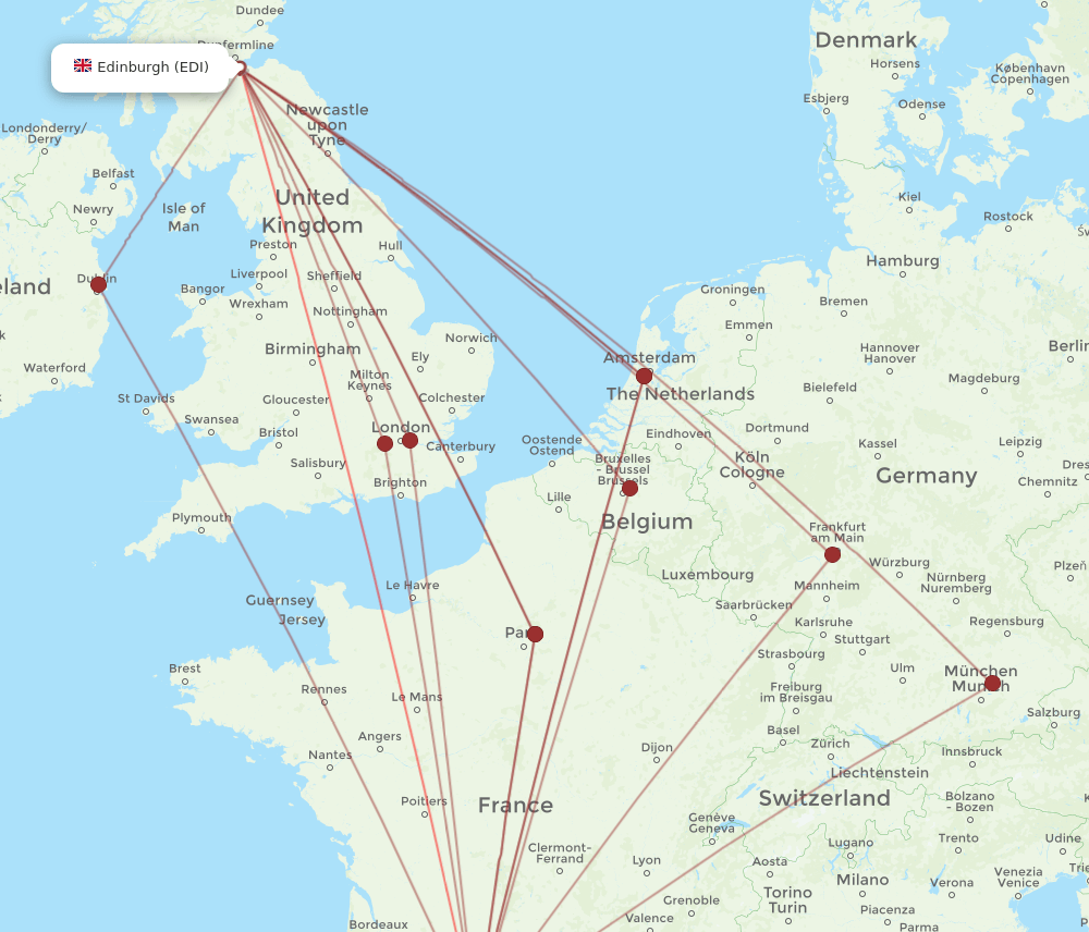 EDI-TLS flight routes