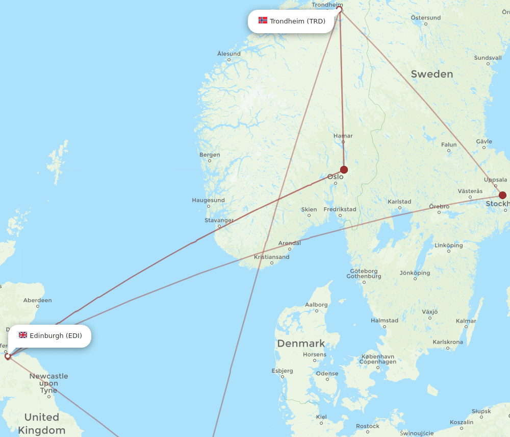 EDI-TRD flight routes