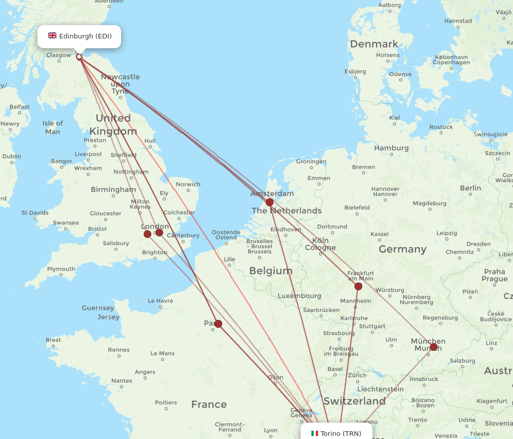 EDI-TRN flight routes