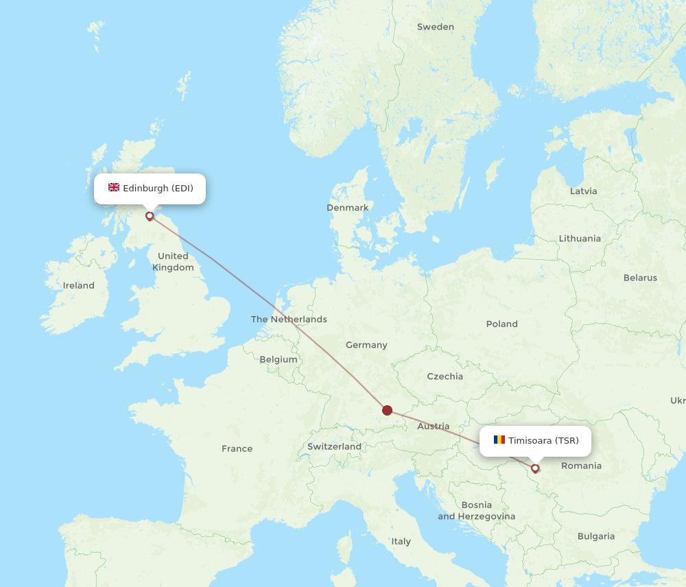 EDI to TSR flights and routes map