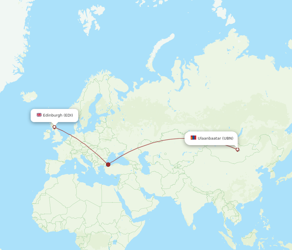 EDI-UBN flight routes