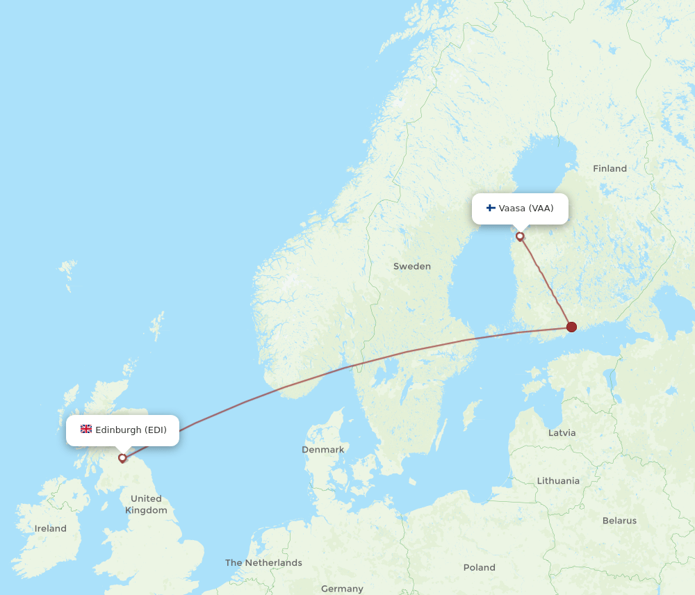 EDI-VAA flight routes