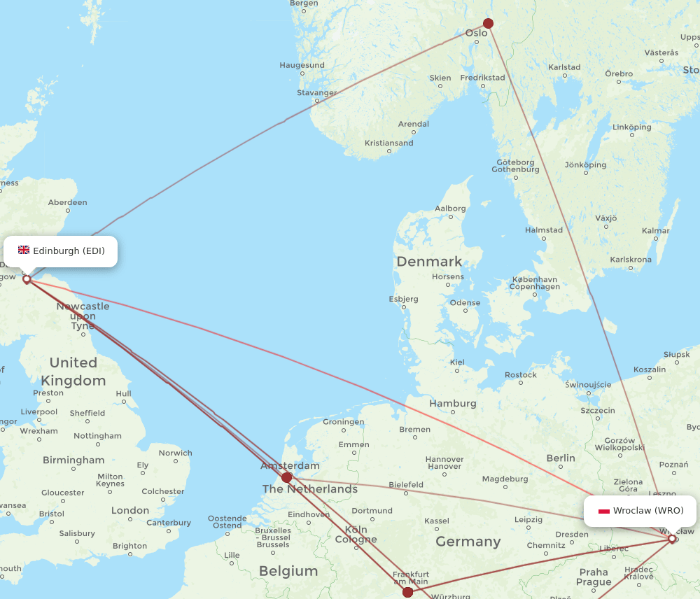 EDI-WRO flight routes