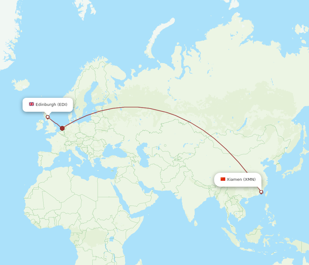 EDI-XMN flight routes