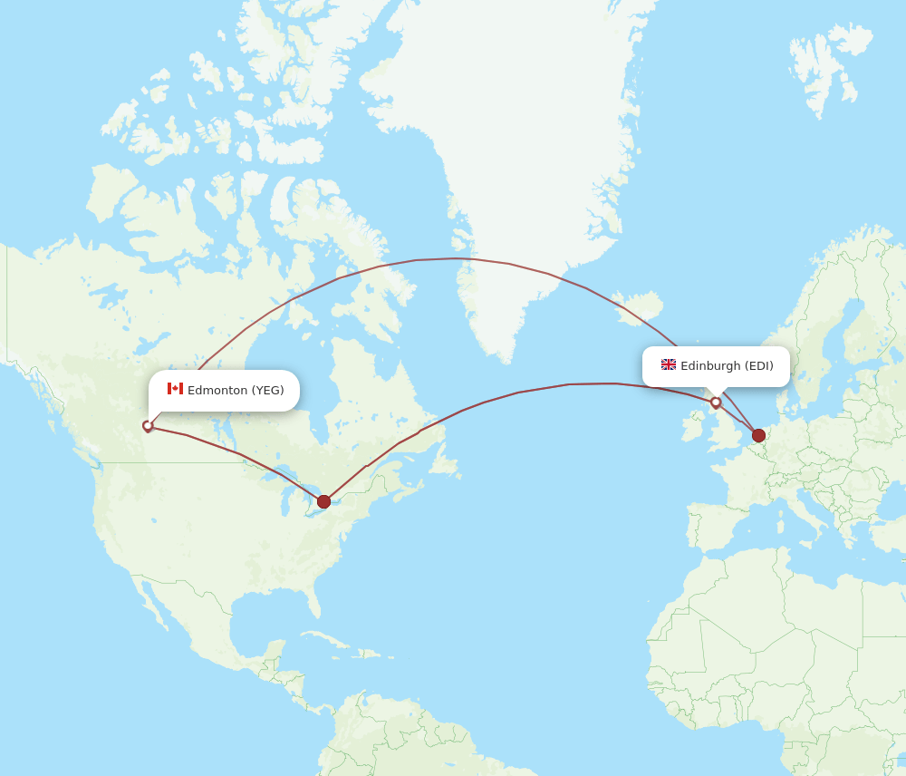 EDI-YEG flight routes