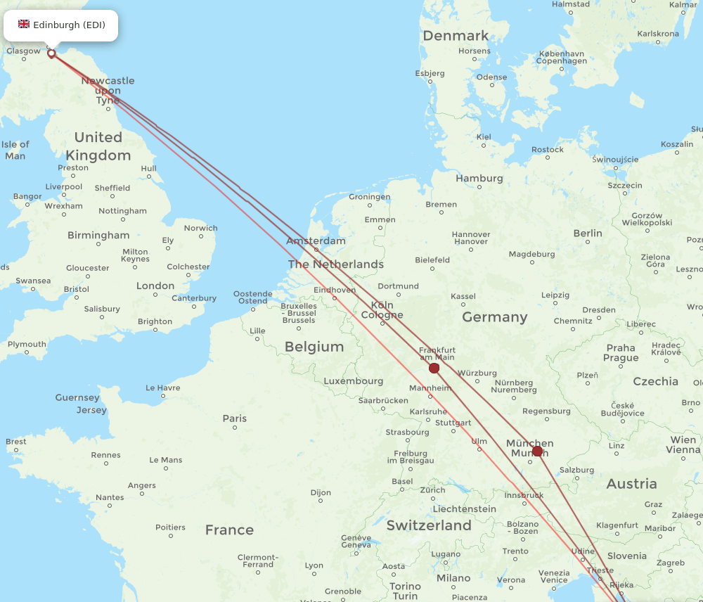 EDI-ZAD flight routes