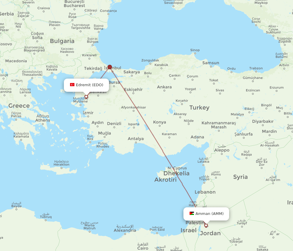 EDO-AMM flight routes