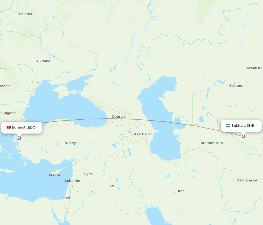 EDO-BHK flight routes