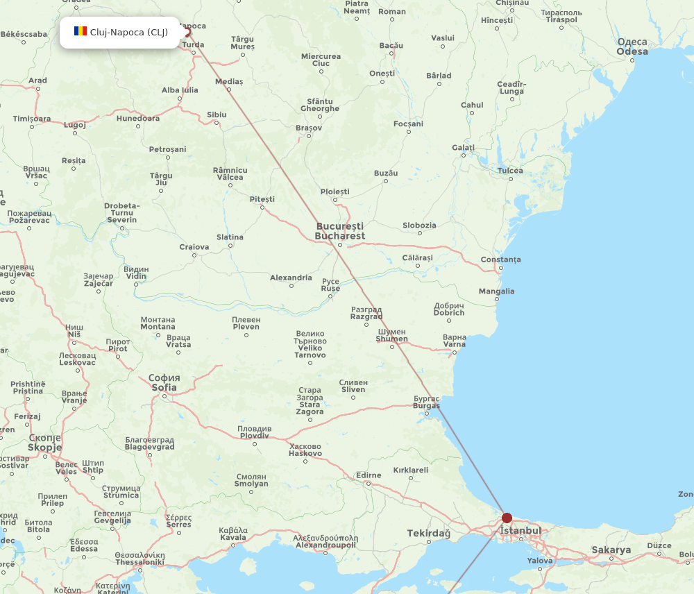 EDO to CLJ flights and routes map