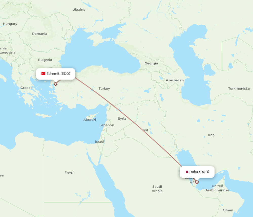 EDO-DOH flight routes