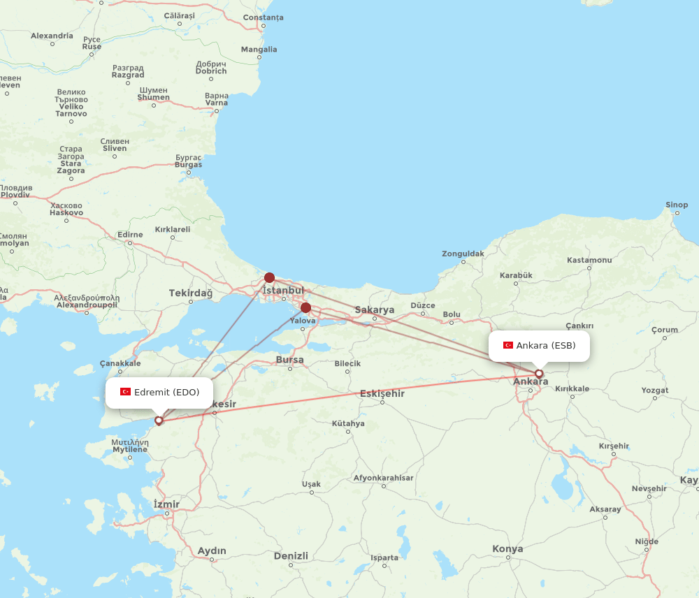 EDO-ESB flight routes