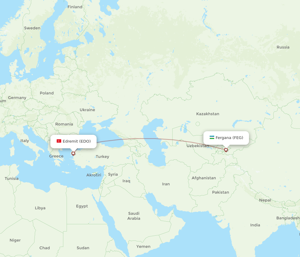 EDO-FEG flight routes