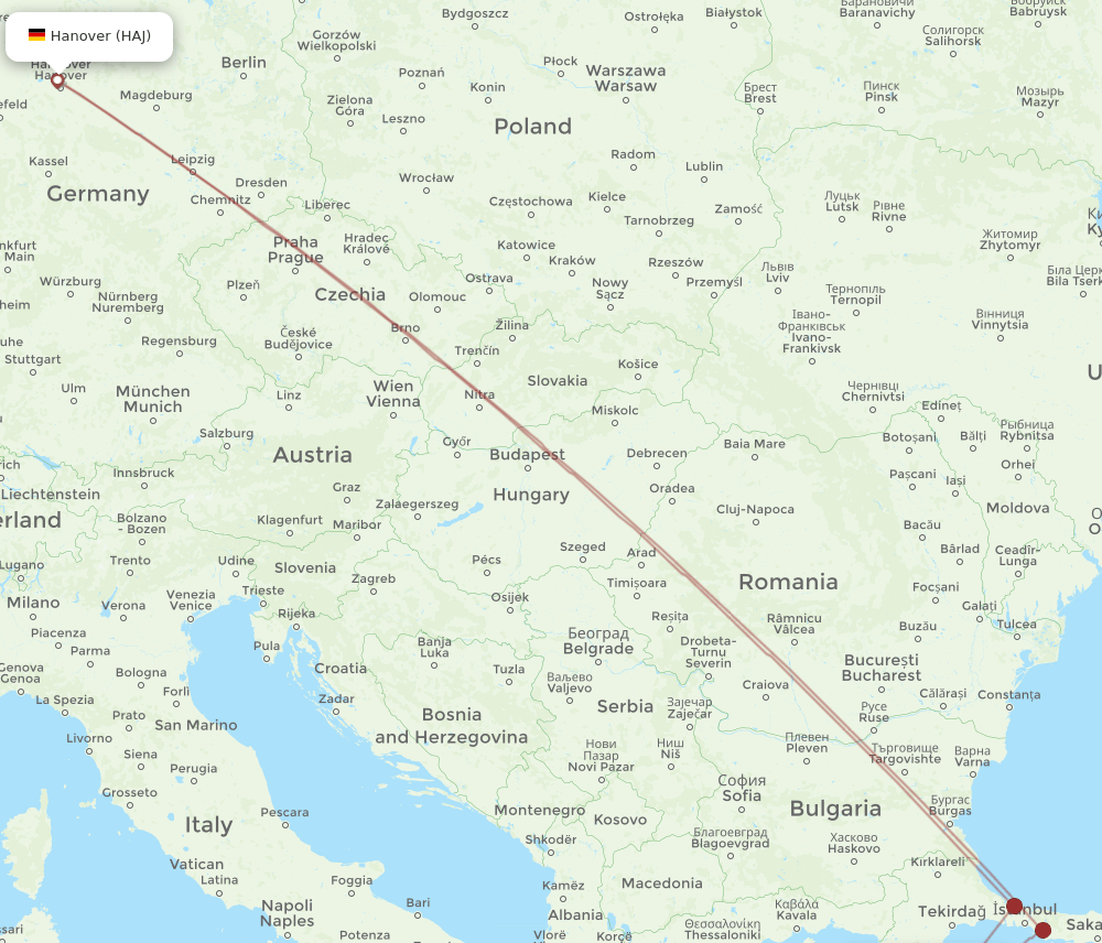 EDO-HAJ flight routes