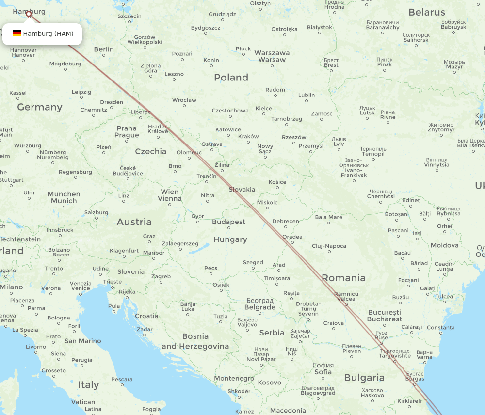 EDO to HAM flights and routes map