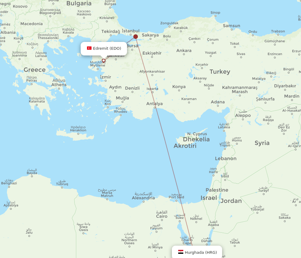 EDO-HRG flight routes