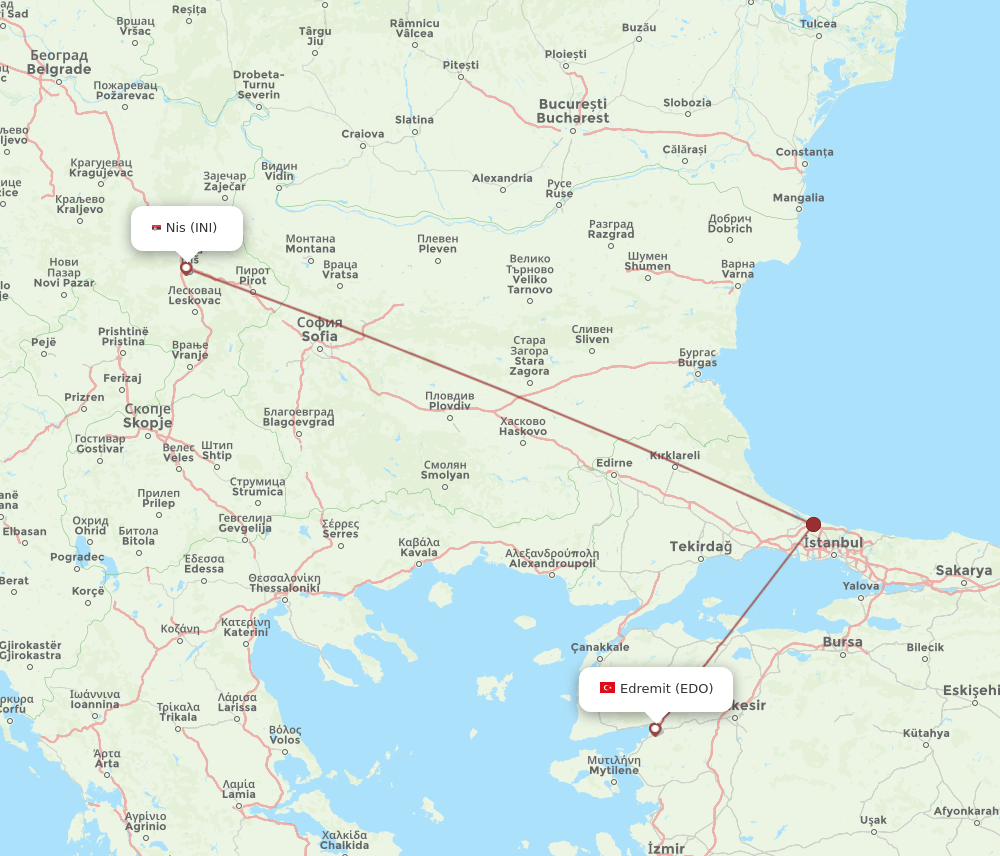 EDO-INI flight routes