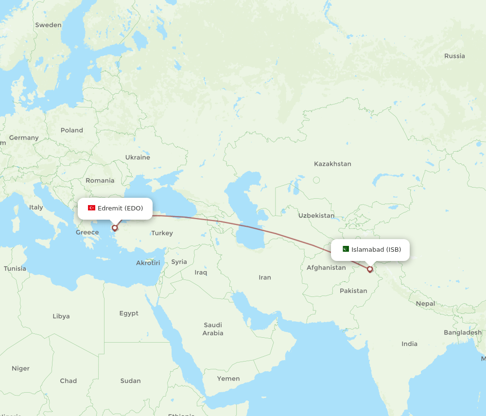 EDO-ISB flight routes