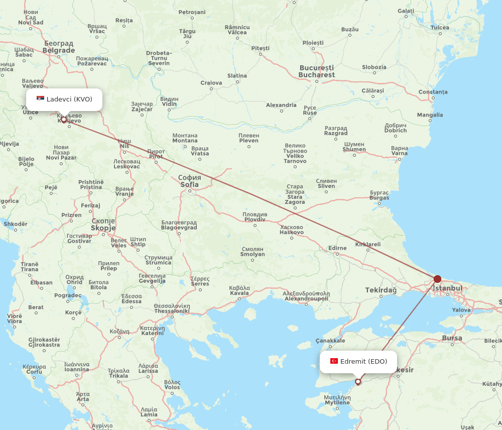 EDO-KVO flight routes