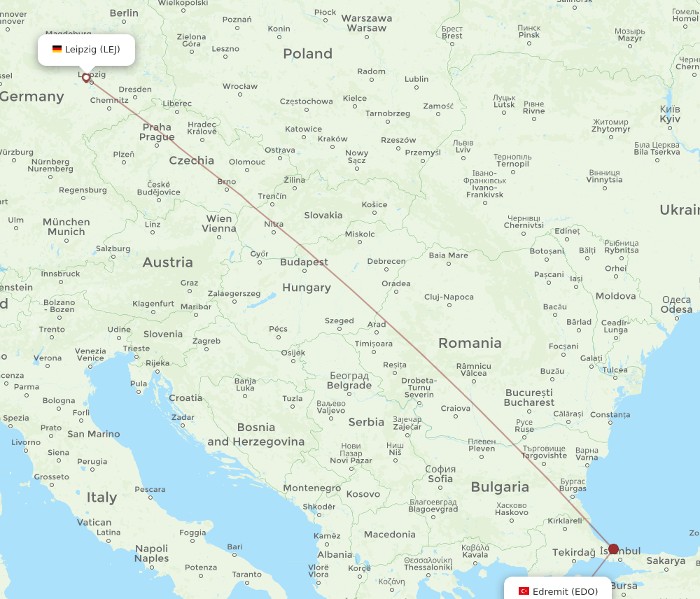 EDO-LEJ flight routes