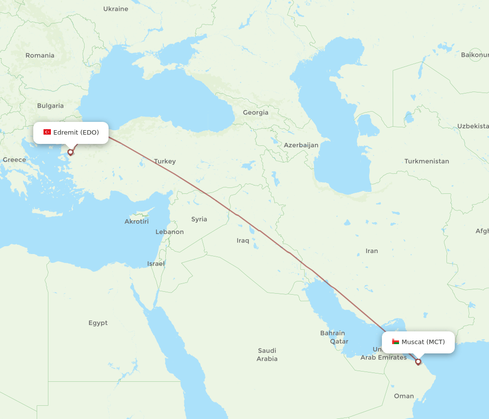 EDO-MCT flight routes