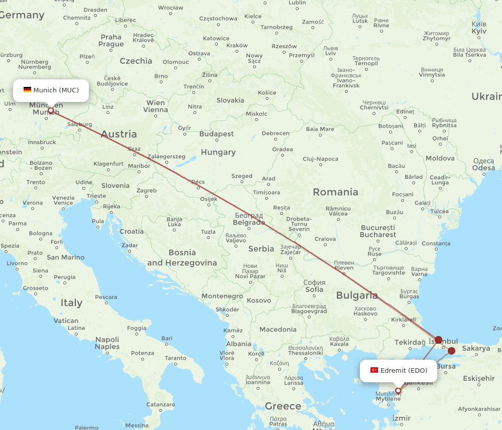 EDO-MUC flight routes