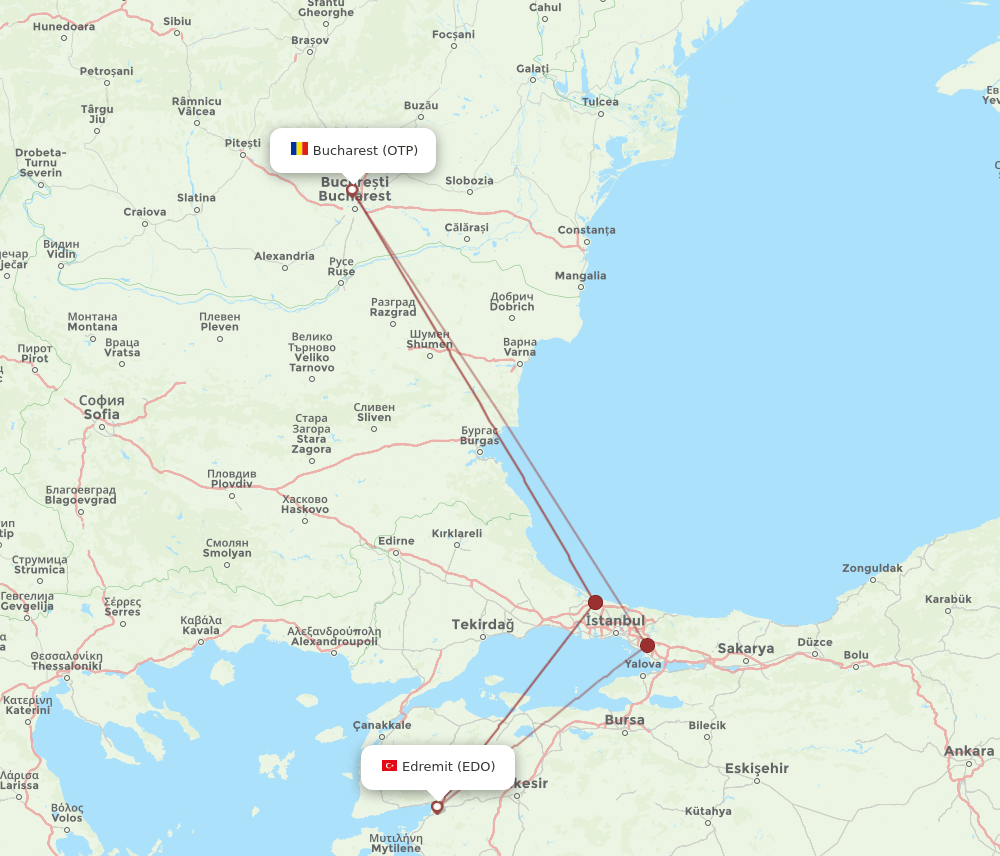 EDO-OTP flight routes