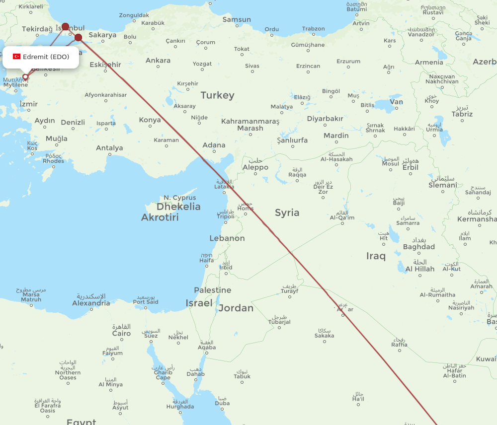 EDO-RUH flight routes