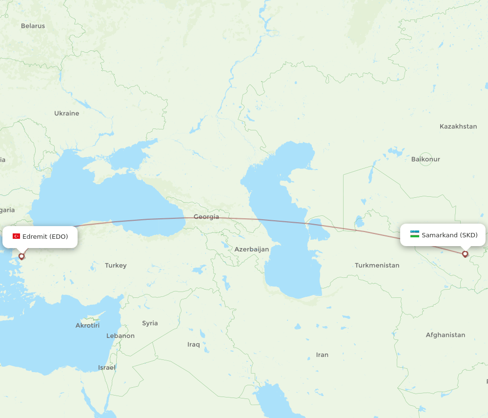 EDO to SKD flights and routes map