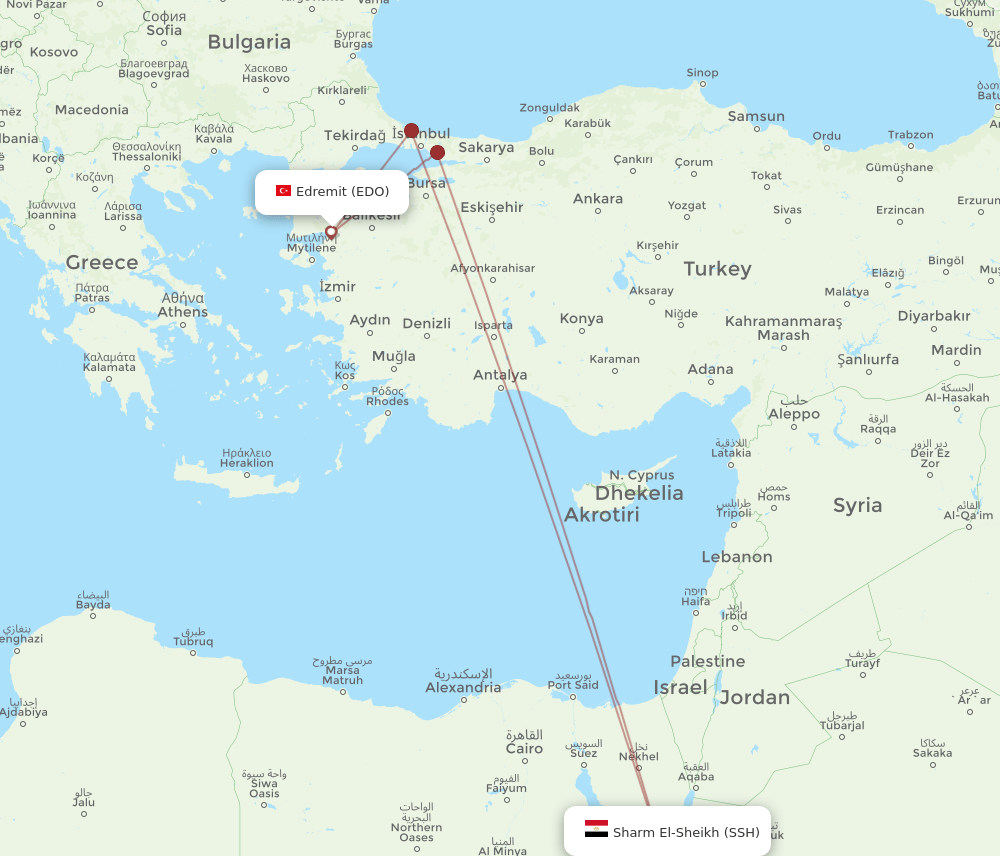 EDO-SSH flight routes