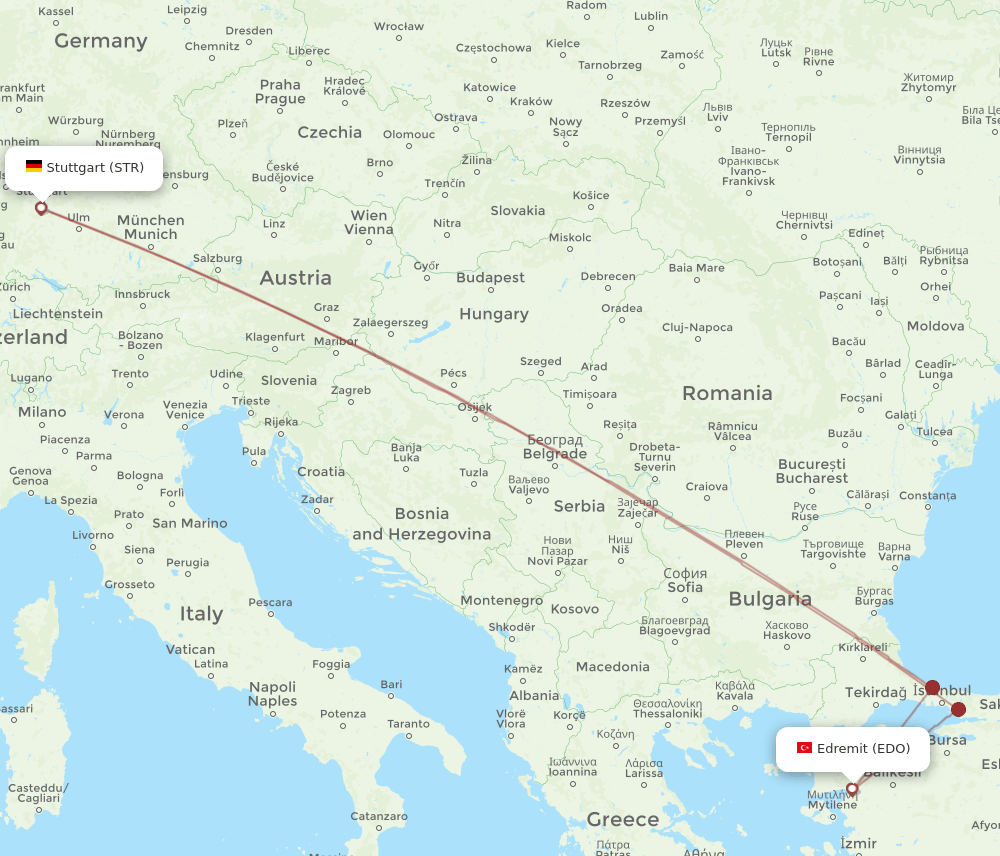 EDO-STR flight routes