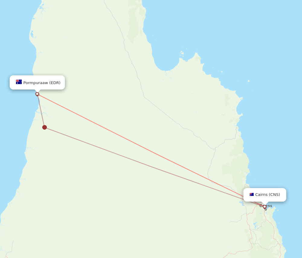 EDR to CNS flights and routes map