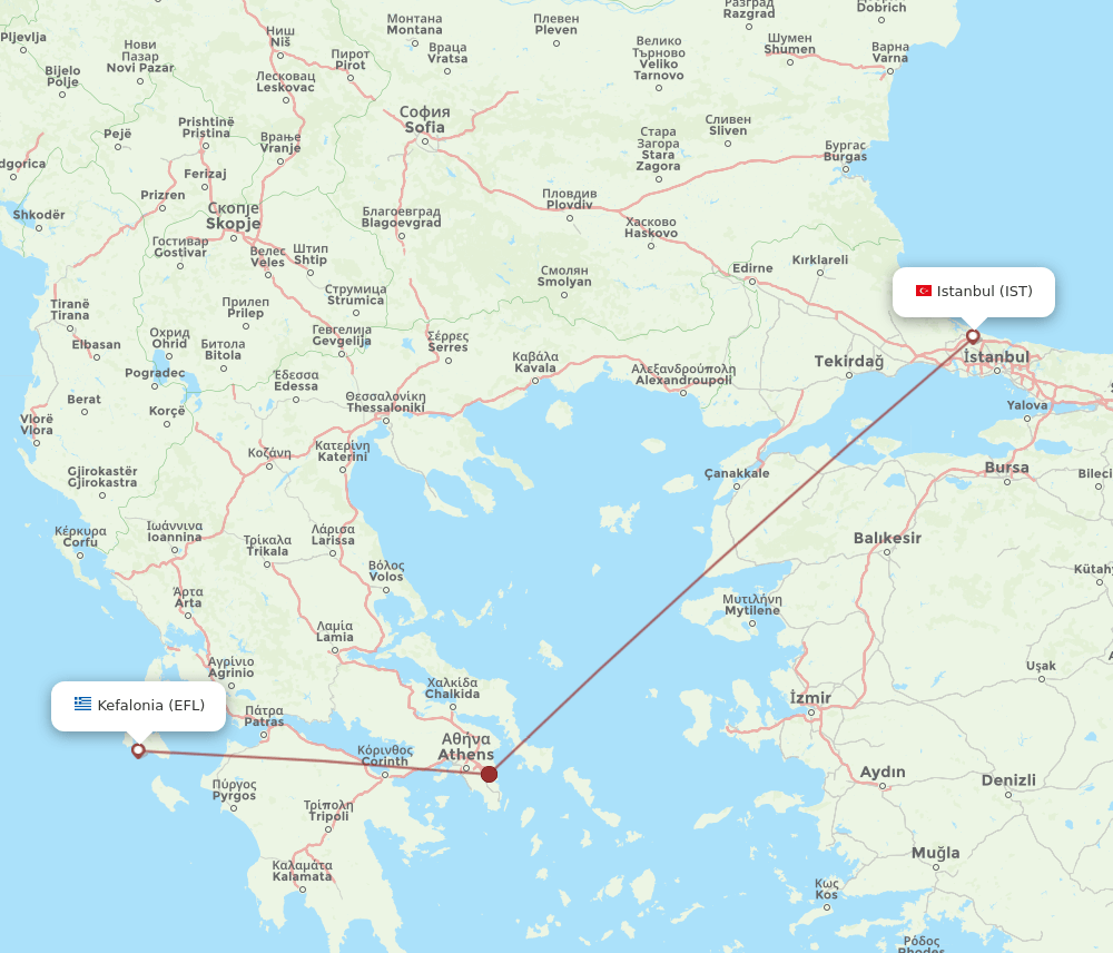 EFL-IST flight routes