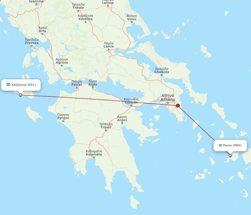 EFL-PAS flight routes